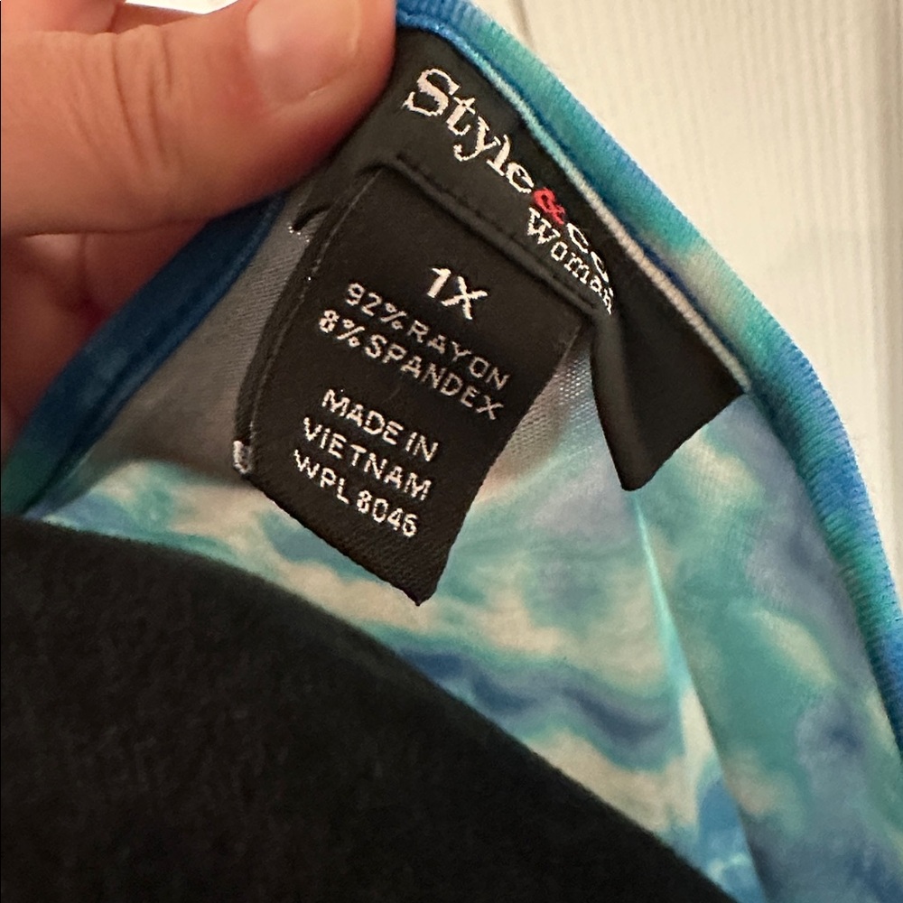 Women’s style & co Blue Tie-Dye Sleeveless Dress. Size 1X - Picture 10 of 10